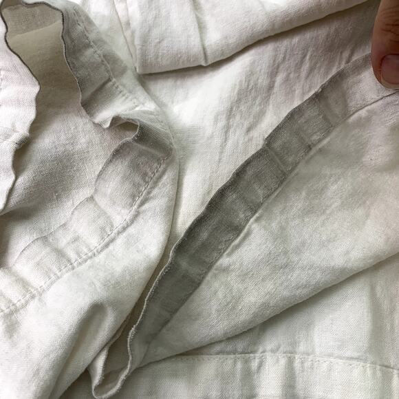 Old Navy Womens XXL White Fold Over Waist Linen Blend White 2X Wide Leg Pants - Picture 8 of 10